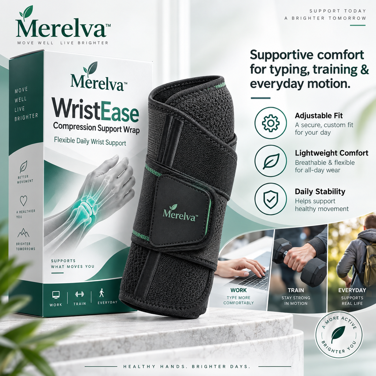 Merelva™ WristEase Compression Support Wrap