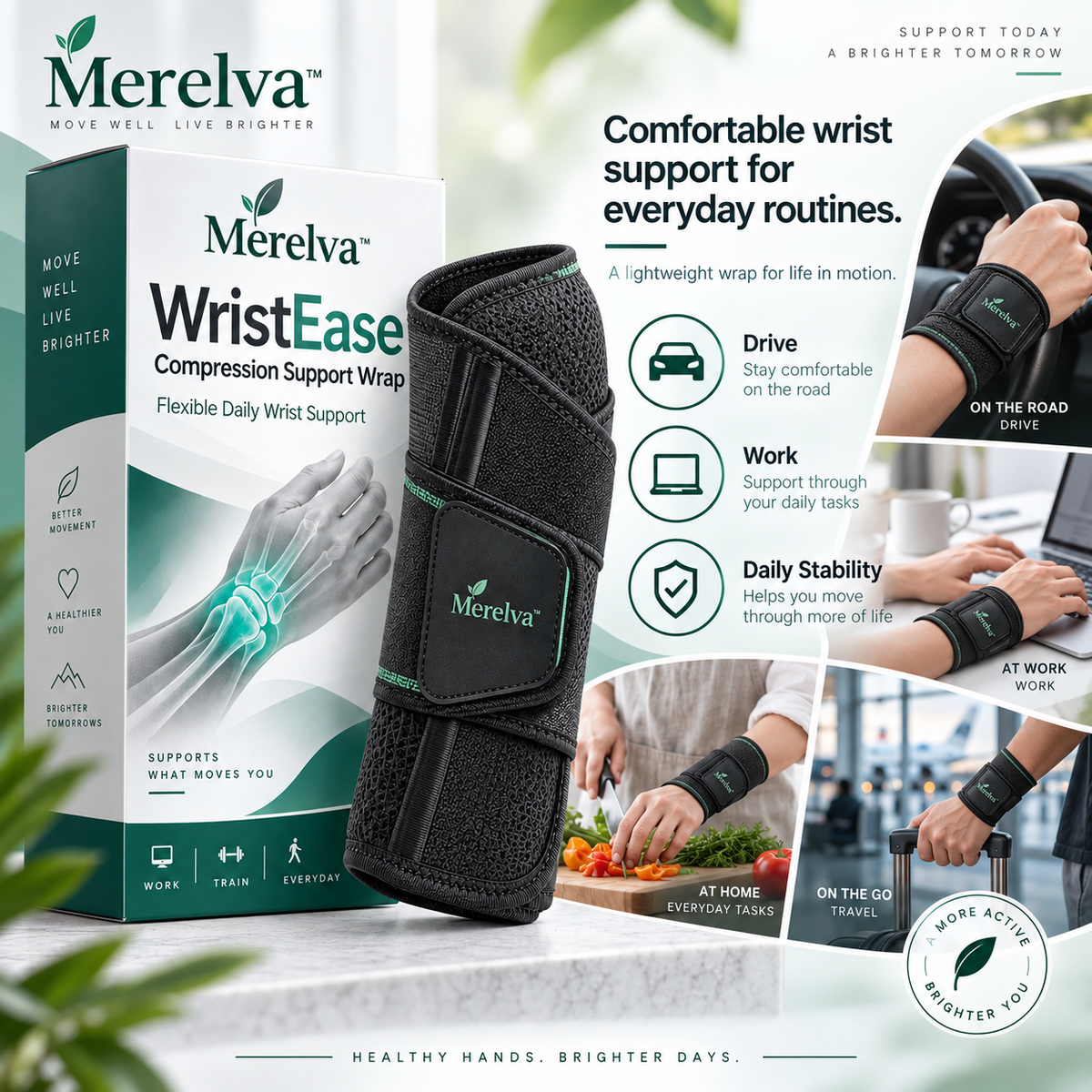 Merelva™ WristEase Compression Support Wrap