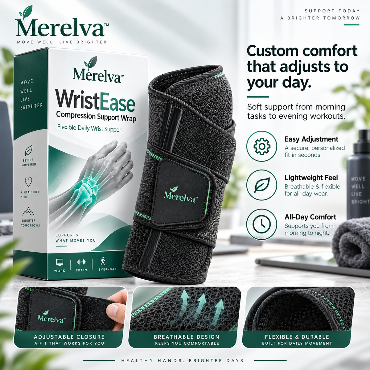 Merelva™ WristEase Compression Support Wrap